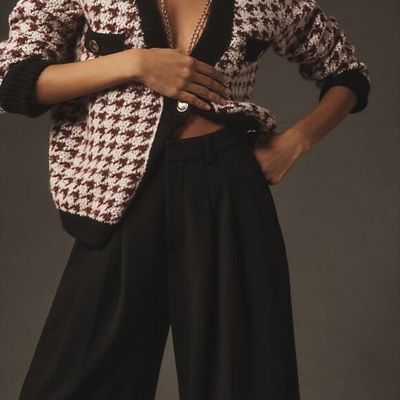 anthropologie The Avery Pleated Wide-Leg Trousers by Maeve size 4 black new nwt - Picture 6 of 9